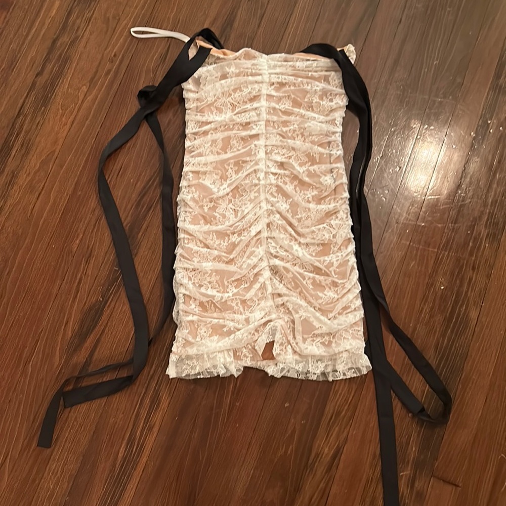 XS white crinkle dress from For Love and Lemons
